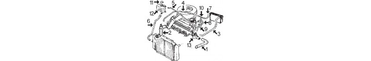 Circuit de refroidissement FIESTA 1.6 XR2 moteurs HL 1983-1989